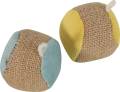 JOUET BALLE VELOUR JUTE X2