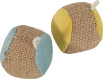 JOUET BALLE VELOUR JUTE X2
